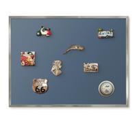 Lavagna da Parete per il Menu del Giorno 80x60 blu pastello Cornice Argento