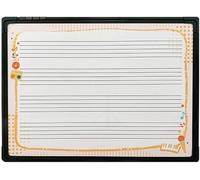 Lavagna da Scrittura A Doppia Faccia con Pentagramma Musicale Telaio in Alluminio Nero Leggero E Portatile per La Creazione di Corsi di Formazione per L'insegnamento Vocale, Yellow, 60X90CM