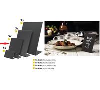 LAVAGNA DA TAVOLO 5-PEZZI ACRILICO NERO A-7 11,5x7,5x4,5 BAR PANETTERIA ALBERGO