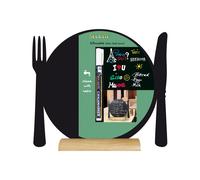 Lavagna da tavolo Silhouette - 24x25 cm - forma piatto - nero - Securit