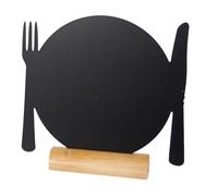 Securit Lavagna da tavolo Silhouette – 24×25 cm, forma piatto nero, inserto rimovibile