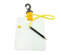 Lavagna di comunicazione in ardesia per immersioni subacquee con penna a doppia faccia per annotare appunti e registrare, attrezzatura da piscina (giallo S)