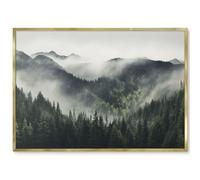 Lavagna Didattica per l'Aula 100x70 Montagne verdi Cornice Oro