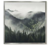 Lavagna Didattica per l'Aula 50x50 Montagne verdi Cornice Argento