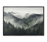 Lavagna Didattica per l'Aula 70x50 Montagne verdi Cornice Nero