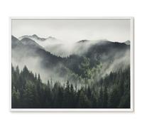 Lavagna Didattica per l'Aula 80x60 Montagne verdi Cornice Bianca