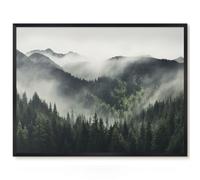 Lavagna Didattica per l'Aula 80x60 Montagne verdi Cornice Nero