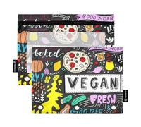 Lavagna Doodle Cibo Cucina Arte Cerniera Astuccio con Finestra Trasparente Matita Borse Con Cerniera Rinforzato Occhielli Raccoglitori 3 Anelli per Conservare Studenti Scuola Forniture Insegnanti
