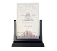 Lavagna Galton da scrivania, strumento didattico for laboratorio di fisica, strumento sperimentale for leggi statistiche efficaci, modello matematico di distribuzione normale con curva a campana