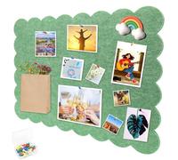 Lavagna in feltro, 60 x 40 cm, grande bacheca in feltro, autoadesiva, in feltro, spessore 0,9 cm, pieghevole, lavagne memo in feltro, decorazione da parete per ufficio, cucina (verde erba)