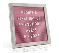 Lavagna in Feltro con Lettere 25,4 x 25,4 cm, Letter Board Hot Pink per Milestone Bimba, Cameretta, Baby Shower e Regalo per Neomamma
