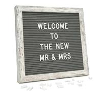 Lavagna in Feltro con Lettere 25,4 x 25,4 cm, Letter Board Rustic Gray per Wedding Welcome, Bridal Shower, Segnaletica Evento, Seating e Decorazione Casa Neutra