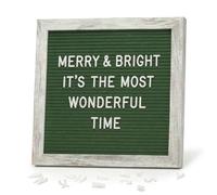Lavagna in Feltro con Lettere 25,4 x 25,4 cm, Letter Board Rustic Green per Aula, Teacher Sign, Learning Corner, First Day e Decorazione Verde Stagionale