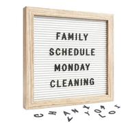 Lavagna in Feltro con Lettere Intercambiabili 25,4 x 25,4 cm, Letter Board Bianca con Espositore, Stile Moderno