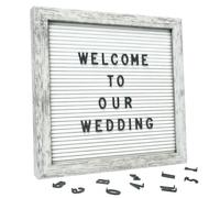Lavagna in Feltro con Lettere Intercambiabili 25,4 x 25,4 cm, Letter Board Rustic White con Espositore, Stile Moderno