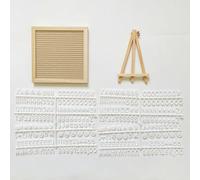 Lavagna in feltro con supporto, lavagnetta intercambiabile con 340 lettere, cornice in legno, lavagna per messaggi, cavalletto in sughero per la decorazione della casa (beige)