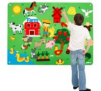 Lavagna in Feltro per Bambini Feltro Storyboard Feltro di Alta qualità può muoversi con Due Ganci attività Giocattolo Educativo Interattivo Prescolare per Bambini Giocattoli (Azienda agricola)