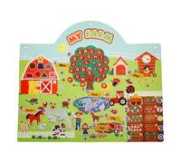 Lavagna in feltro prescolare, Lavagna in feltro per bambini | Pannello in flanella da parete con animali della fattoria | Giocattoli per l'apprendimento e l'istruzione, attività su pareti in feltro, t