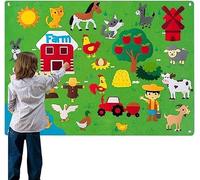 Lavagna In Feltro, Set Di Giochi Di Narrazione A Tema Tridimensionale, Set Di Tabelloni In Feltro Per Animali Da Fattoria, Giocattoli Interattivi Per L'apprendimento Precoce(D)