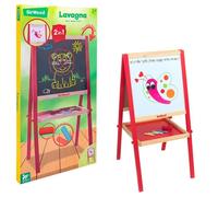 Globo Giocattoli - Lavagna in Legno 89 cm, Double Face con gessetti e cancellino inclusi - Sirwood 40416