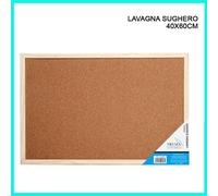 LAVAGNA IN SUGHERO BACHECA CON CORNICE IN LEGNO 40X60 CM PER APPUNTI FOTO NUOVA