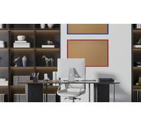 Lavagna in Sughero con Cornice Rosa in Legno 120x90 cm, Bacheca Sughero per Puntine Spille Memoboard