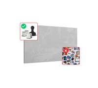 Lavagna in vetro grigia magnetica 100x80 cm - senza cornice, per calamite al neodimio