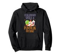 Lavagna incantesimi e pozioni zucca insegnante Halloween Felpa con Cappuccio