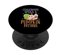 Lavagna incantesimi e pozioni zucca insegnante Halloween PopSockets PopGrip Adesivo