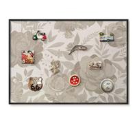 Lavagna Informativa per l'Ingresso 100x70 Fiori vintage Cornice Nero
