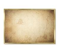 Lavagna Informativa per l'Ingresso 60x40 Mappa antica Cornice Oro