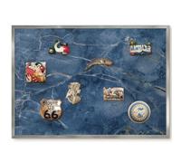 Lavagna Informativa per l'Ingresso 70x50 Eleganza del marmo Cornice Argento