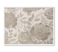 Lavagna Informativa per l'Ingresso 80x60 Fiori vintage Cornice Bianca