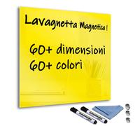 Lavagna Lavagnetta Magnetica Cancellabile in vetro temperato Giallo Chiaro