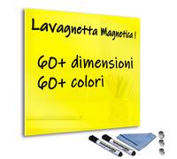 Lavagna Lavagnetta Magnetica Cancellabile in vetro temperato Giallo Limone