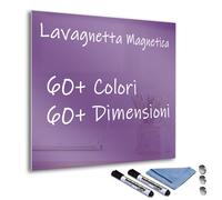 Lavagna Lavagnetta Magnetica Cancellabile in vetro temperato Viola Scuro