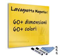 Lavagna Lavagnetta Magnetica Cucina Vetro Temperato Cancellabile Giallo Scuro