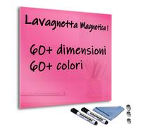 Lavagna Lavagnetta Magnetica Vetro Cancellabile Colorata Pennarelli Rosa