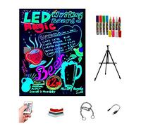 Lavagna LED luminosa 60 x 80 cm, RGB, acrilico + treppiede + confezione da 8 rotatori, consegna 1-3 giorni