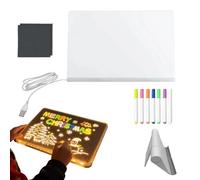 Lavagna LED per appunti, supporto regolabile USB cancellabile a secco per giocattoli fai da te, include penna a 7 colori, pannello per messaggi luminoso, per notte, casa, scuola, vacanze, dibu