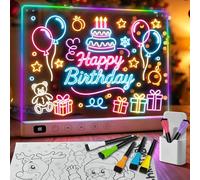 Lavagna luminosa a LED per bambini con 13 effetti luminosi, lampada da disegno ricaricabile a LED per bambini 35 * 25 cm, tablet da disegno con luce al neon Regali per Natale Regali di compleanno