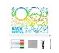 Lavagna luminosa a LED per bambini | Controllo tattile a 7 colori per scrittura cancellabile a secco, bacheca LED per bambini e ragazze, uso notturno, casa, scuola, vacanze e