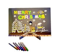 Lavagna luminosa cancellabile in acrilico per uso desktop, portatile, con supporto e 7 penne colorate, ideale per scrivere, disegnare e studiare la notte (3)