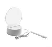 Lavagna luminosa notturna in acrilico trasparente con penna integrata per messaggi temporanei e funzione di illuminazione ambientale (circolare)