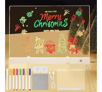 Lavagna Luminosa per Disegnare, 40x30cm Lavagnetta in Acrilico con Luci a LED, 5 modalità e 6 Colori Tavoletta Grafica, Lavagna Led, Lavagnetta in Acrilico con Luci LED per Ufficio Scuola Casa Caffè