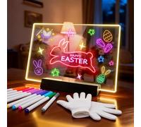 Lavagna Luminosa per Disegnare, Lavagna a LED con Penna 12 Colori, Trasparente Lavagnetta Cancellabile per Scuola Caffè Ufficio, 30*20 cm Blocco Note Illuminato Creatività Regalo per un Amica