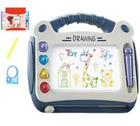 Lavagna Magica,Lavagnetta Cancellabile-Lavagna Magnetica per Bambini con 4 Francobolli e 2 Penna,4 Blocchi di Colore Suddivisi,Viene Fornito con Supporto,Giocattolo Educativo per Bambini 3 4 5 Anni