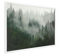 Lavagna Magnetica 100x70 cm | con Cornice Bianca | Magia Della Foresta