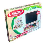 LAVAGNA MAGNETICA 2IN1 IN LEGNO ANIMALI GESSETTI FORME VARIE GIOCO EDUCATIVO 24+