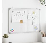 Lavagna magnetica 40 x 30 x 1,7 cm, in alluminio, con superficie liscia, magnetica, versatile, per ufficio, scuola, presentazioni e seminari, con gancio mobile e cornice sicura